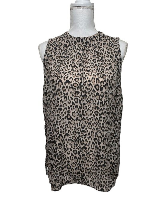 Loft Outlet Tops - Loft Leopard Print Sleeveless Blouse with tie in the back